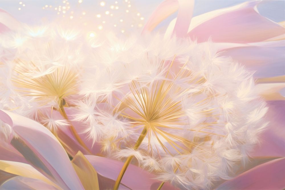 Painting of dandelion border backgrounds blossom flower. AI generated Image by rawpixel.