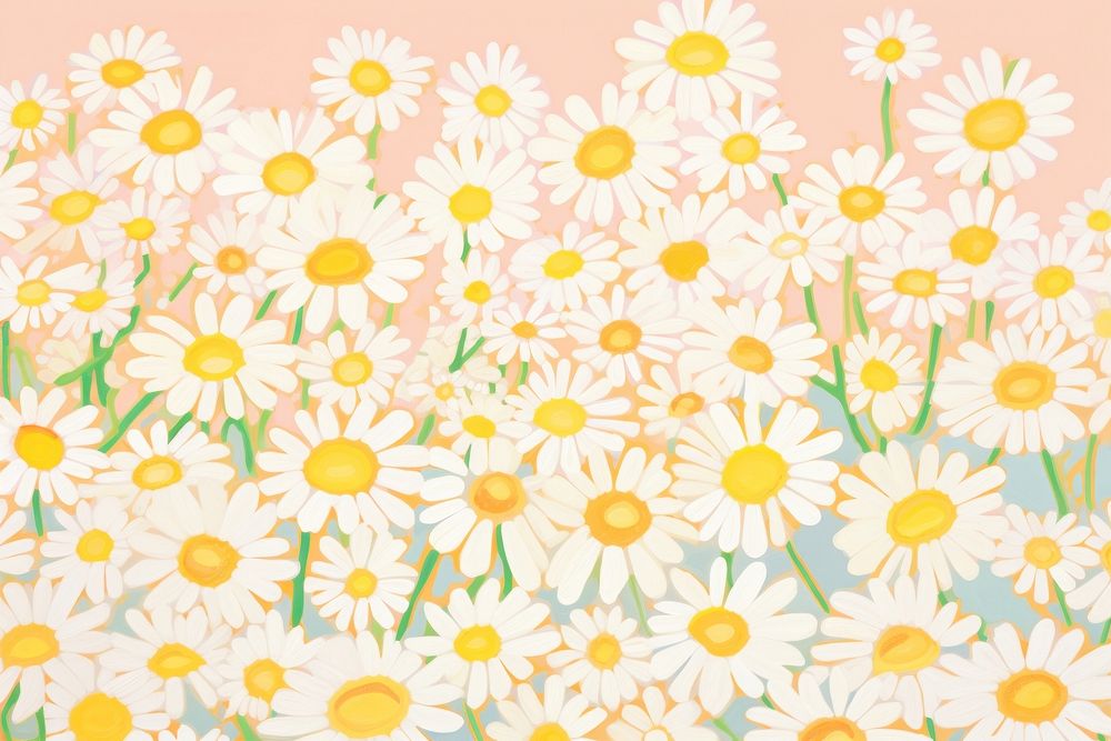 Painting of daisy border backgrounds flower plant. AI generated Image by rawpixel.