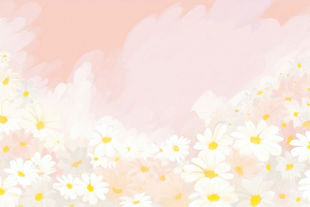 Painting of daisy border backgrounds outdoors blossom. AI generated Image by rawpixel.