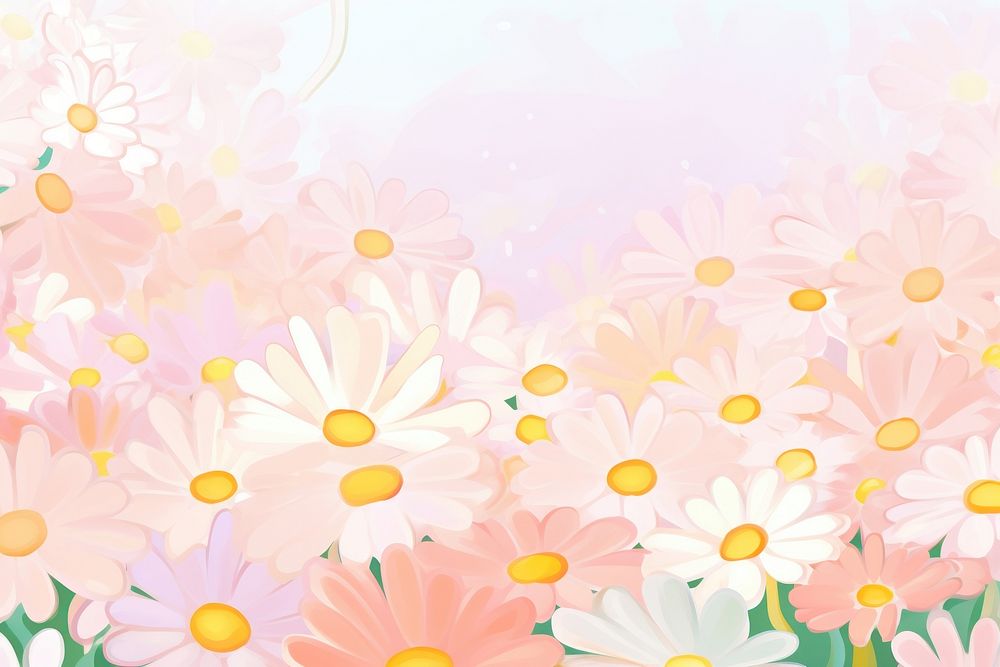 Painting of daisy border backgrounds pattern flower. AI generated Image by rawpixel.