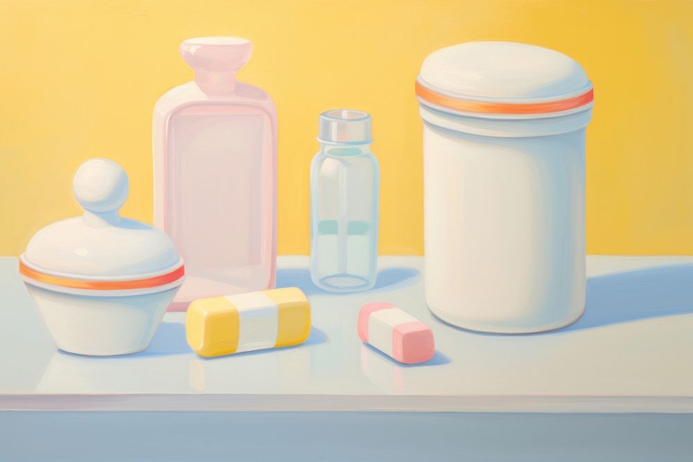 Medicine container painting pill jar. AI generated Image by rawpixel.