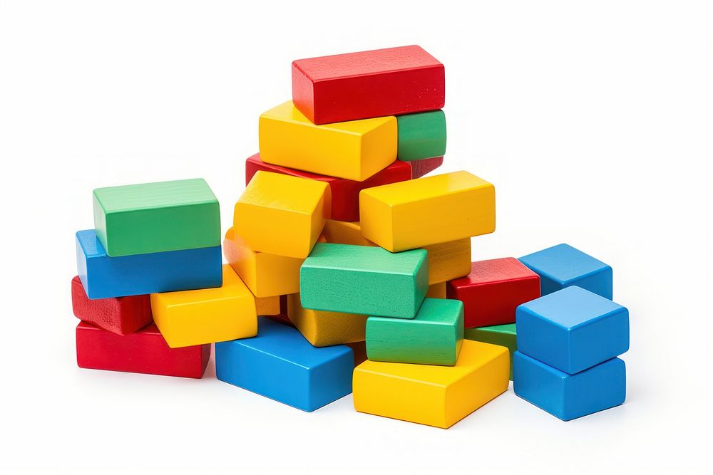 Colorful blocks backgrounds toy white background. AI generated Image by rawpixel.