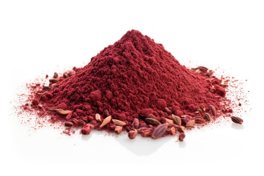 Ground sumac spice food white background ingredient. AI generated Image by rawpixel.