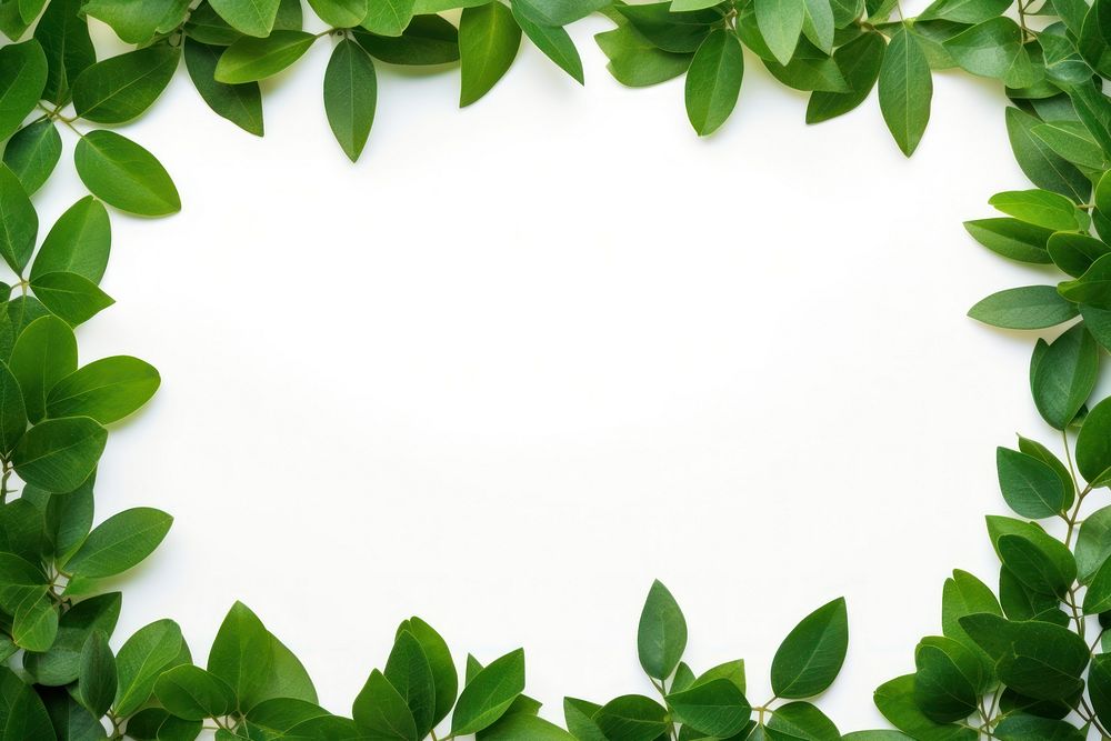 Frame of green leaves backgrounds plant photo. AI generated Image by rawpixel.