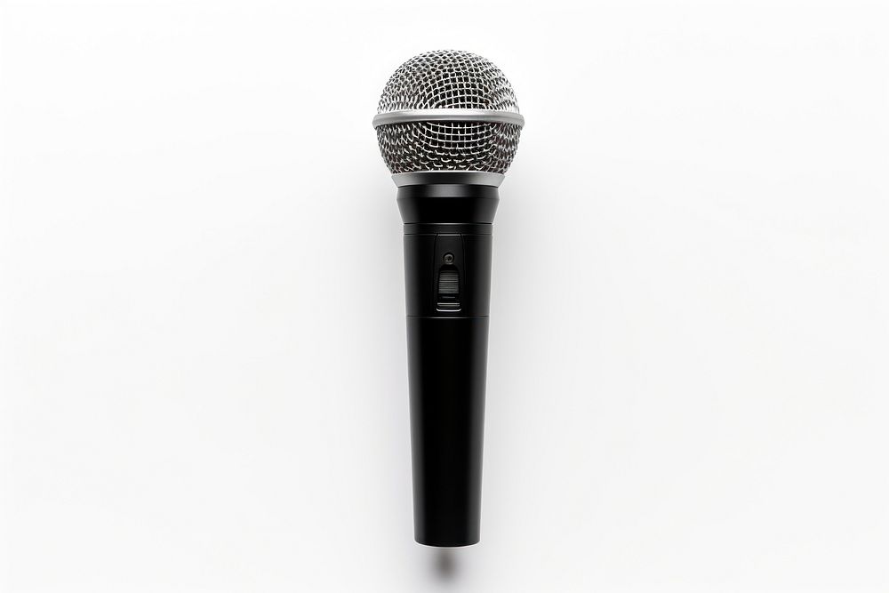 Microphone white background performance technology. AI generated Image by rawpixel.