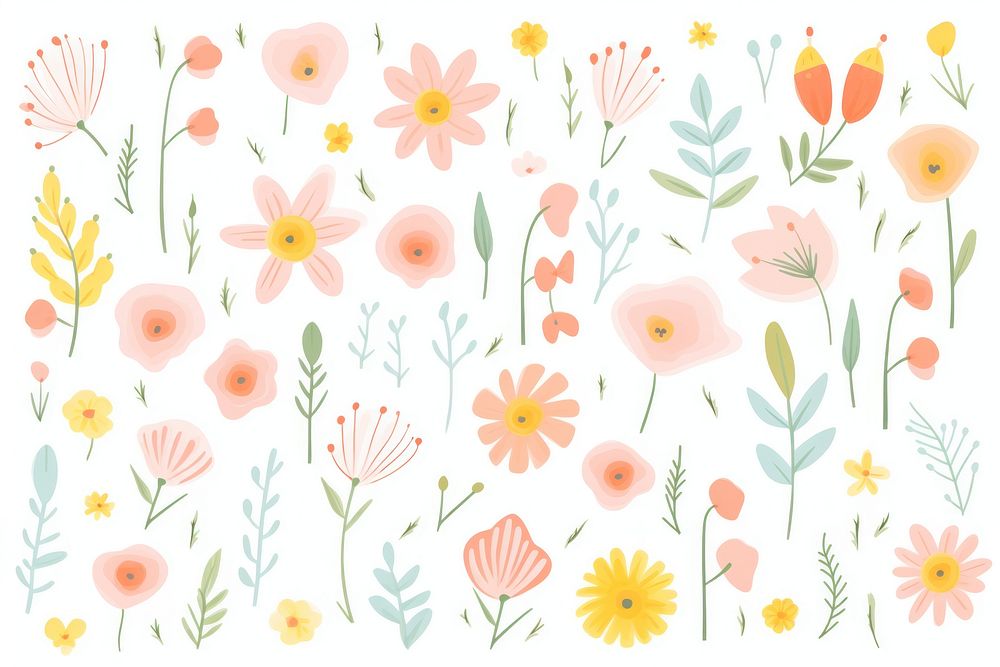 Cute pattern flowers plant inflorescence backgrounds. AI generated Image by rawpixel.