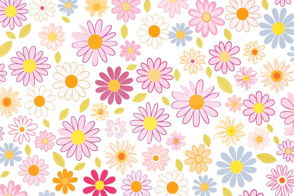 Cute pattern flowers daisy plant inflorescence. AI generated Image by rawpixel.