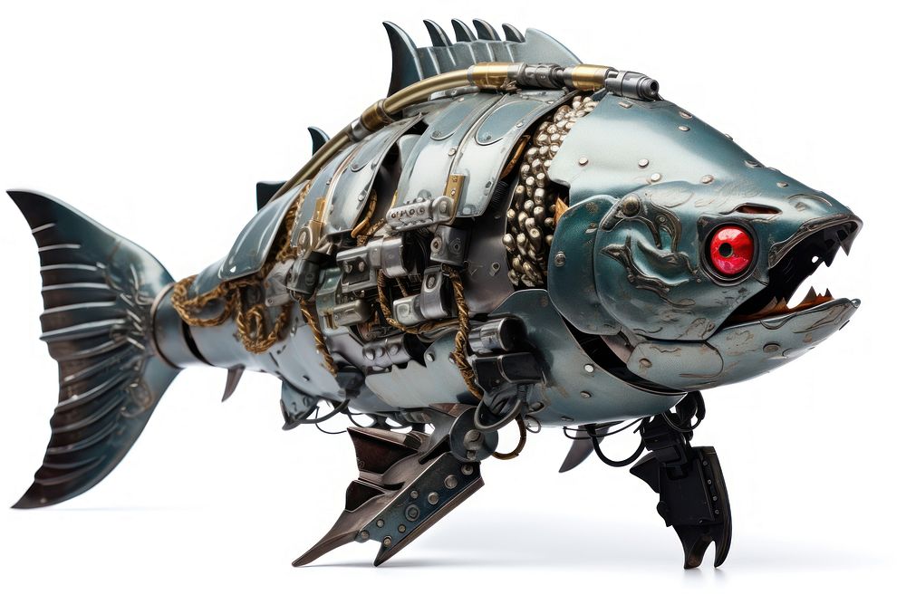 Cyborg piranha vehicle animal fish. AI generated Image by rawpixel.
