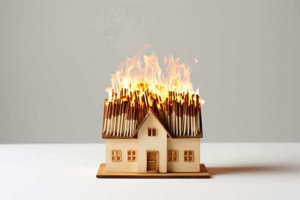 House made by matches fire confectionery architecture. AI generated Image by rawpixel.