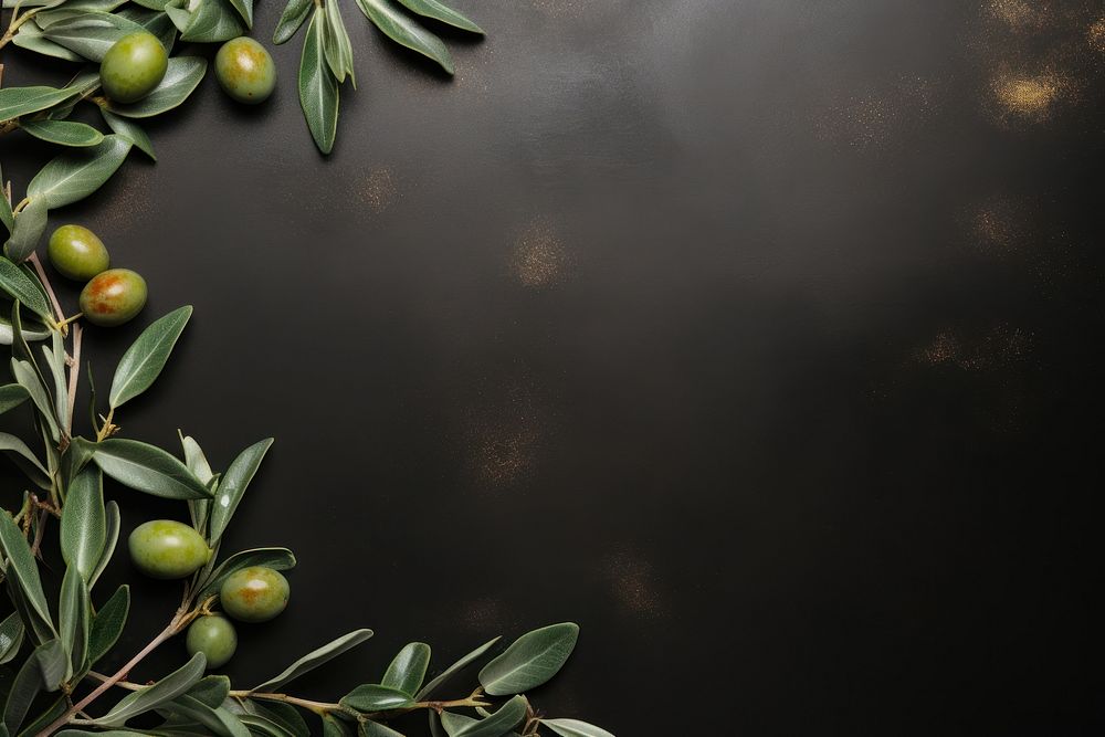 Olive branch with green olives plant fruit leaf. AI generated Image by rawpixel.