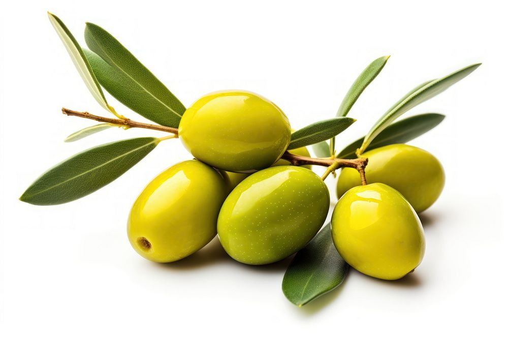 Olive branch with green olives fruit plant food. AI generated Image by rawpixel.