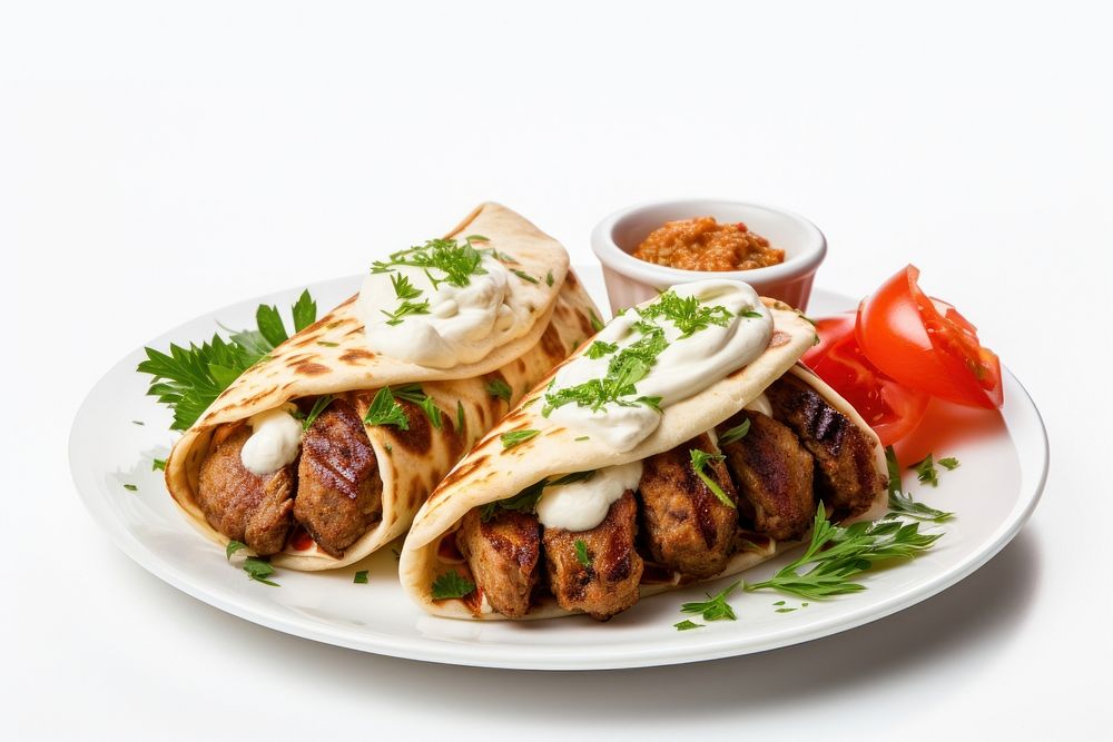 Shawarma food bread plate. AI generated Image by rawpixel.