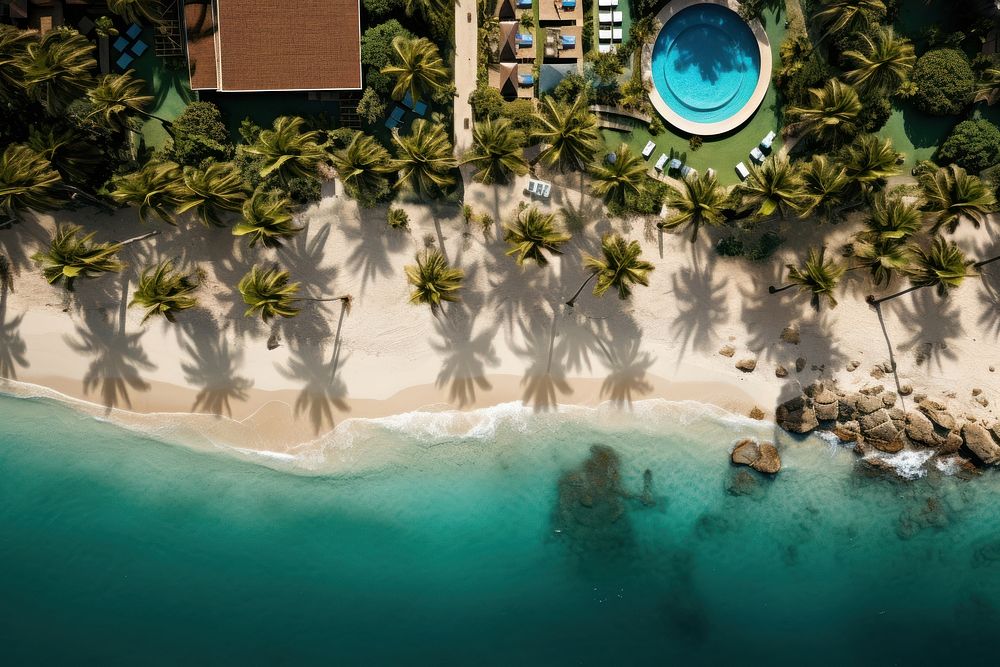 Private resort beach outdoors nature summer. AI generated Image by rawpixel.