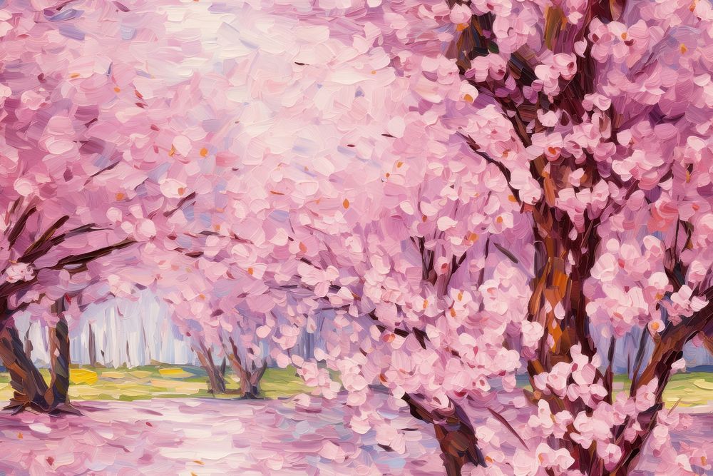 Pattern of cherry blossom painting nature flower. AI generated Image by rawpixel.