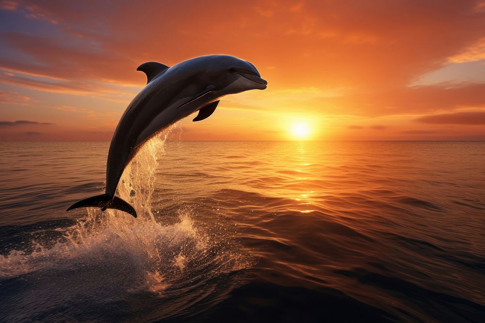 Dolphin outdoors jumping animal. AI generated Image by rawpixel.