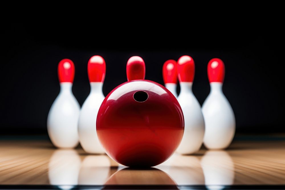Bowling ball recreation sports bowling pin. AI generated Image by rawpixel.