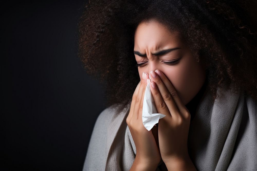 Flu and sneeze adult disappointment hopelessness. AI generated Image by rawpixel.