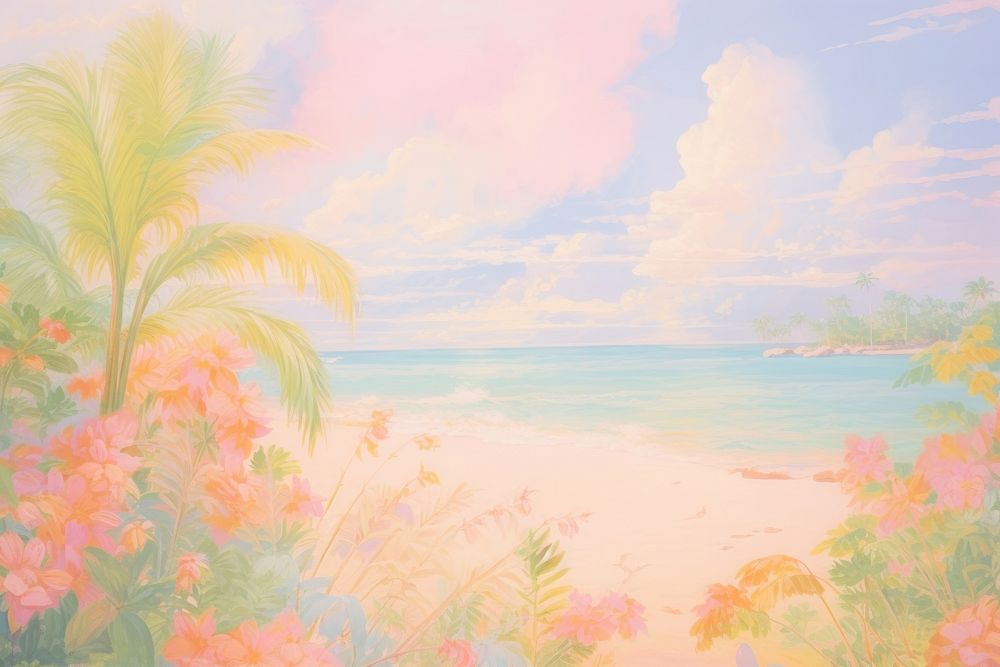 Beach backgrounds landscape painting. AI generated Image by rawpixel.