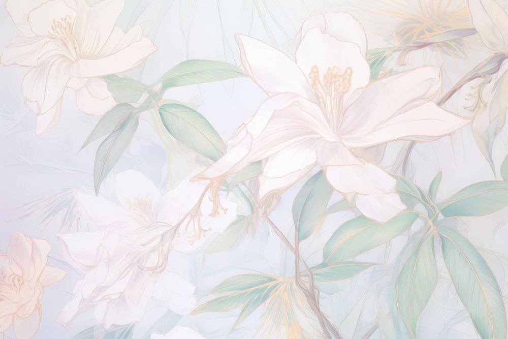 Botanical flower backgrounds pattern. AI generated Image by rawpixel.