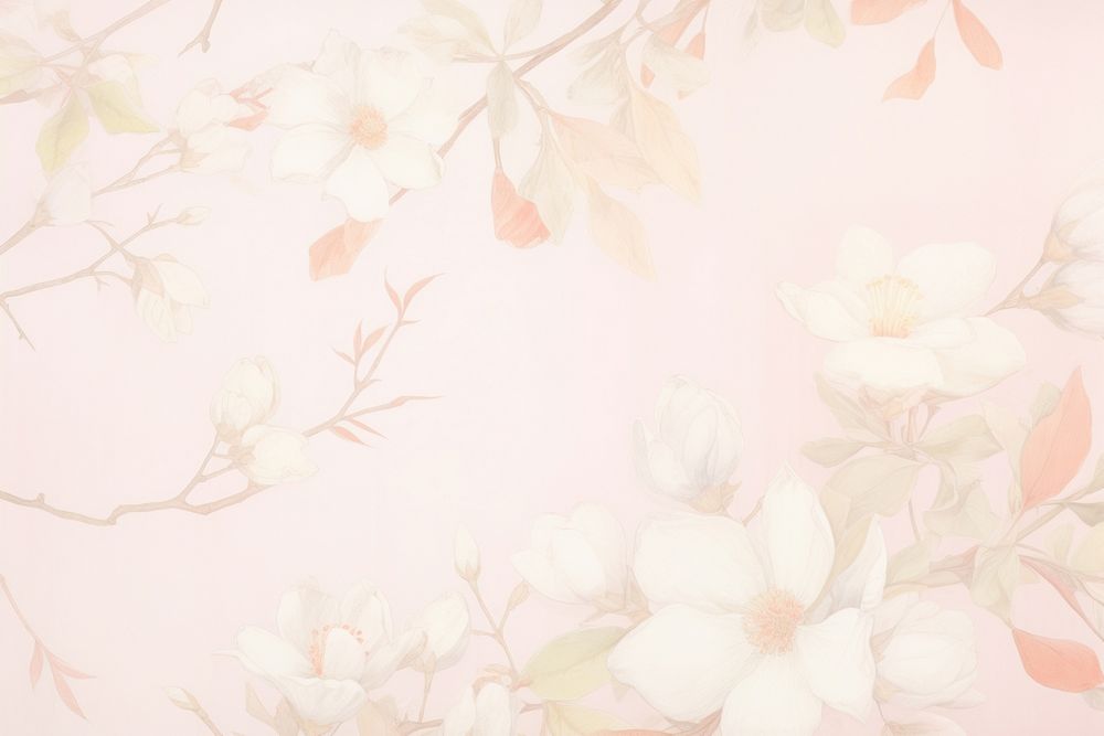 Botanical backgrounds blossom pattern. AI generated Image by rawpixel.
