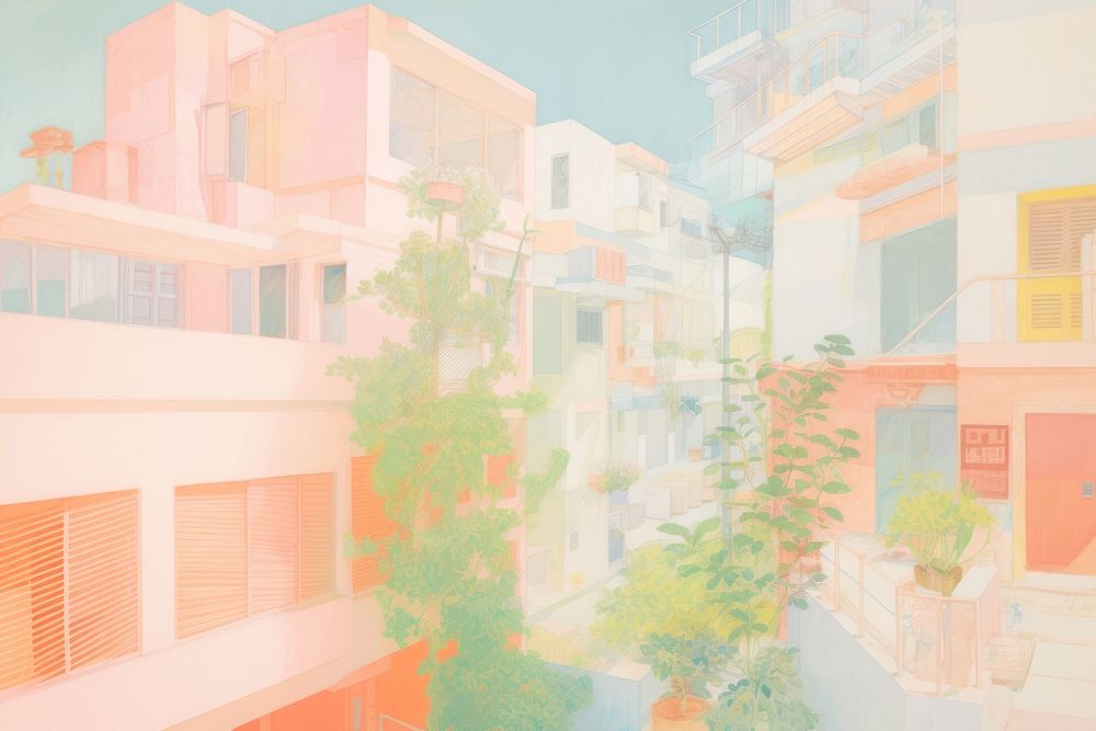 Buildings outdoors drawing sketch. AI generated Image by rawpixel.