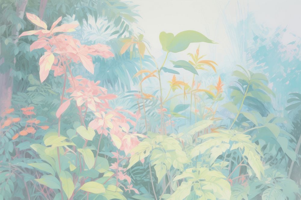 Jungle backgrounds painting outdoors. AI generated Image by rawpixel.