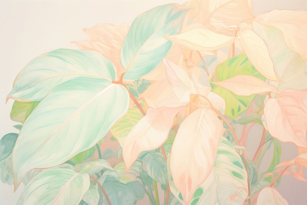 Leaves sketch backgrounds painting. AI generated Image by rawpixel.