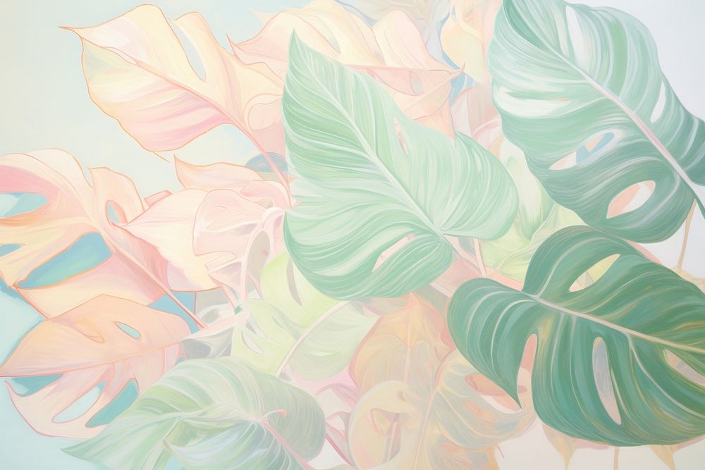 Leaves drawing backgrounds painting. AI generated Image by rawpixel.