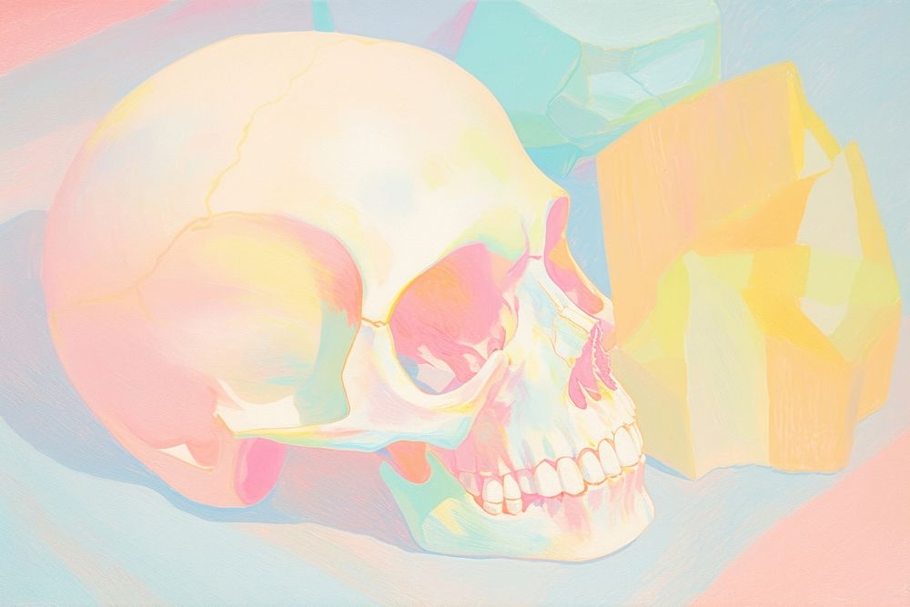 Skull painting drawing sketch. AI generated Image by rawpixel.