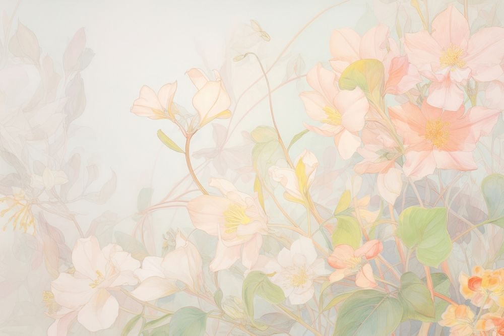 Spring flowers backgrounds painting pattern. AI generated Image by rawpixel.