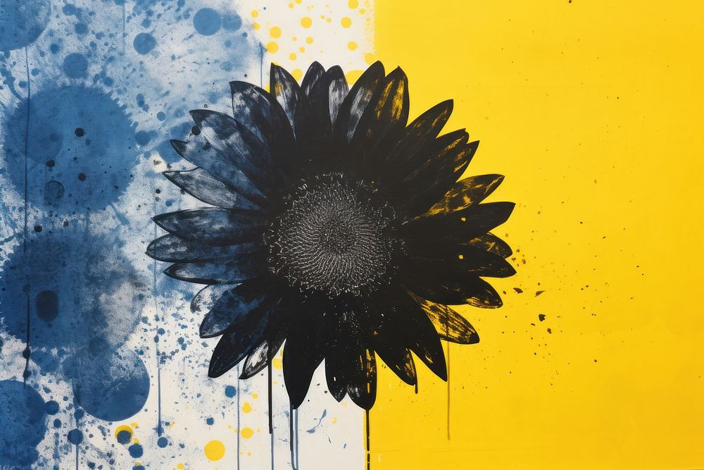 Flower background backgrounds sunflower painting. AI generated Image by rawpixel.