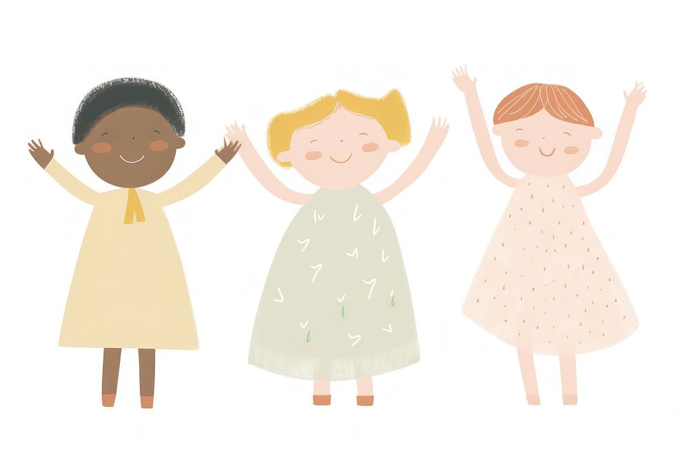Three diverse characters cheerful dress child. AI generated Image by rawpixel.