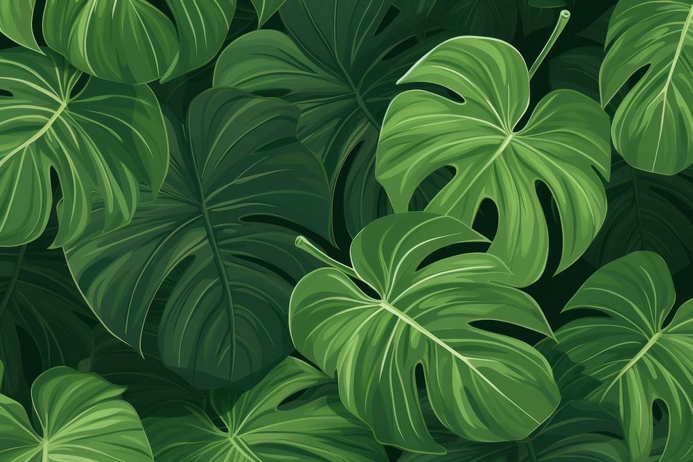 Monstera leaves texture backgrounds nature plant. AI generated Image by rawpixel.