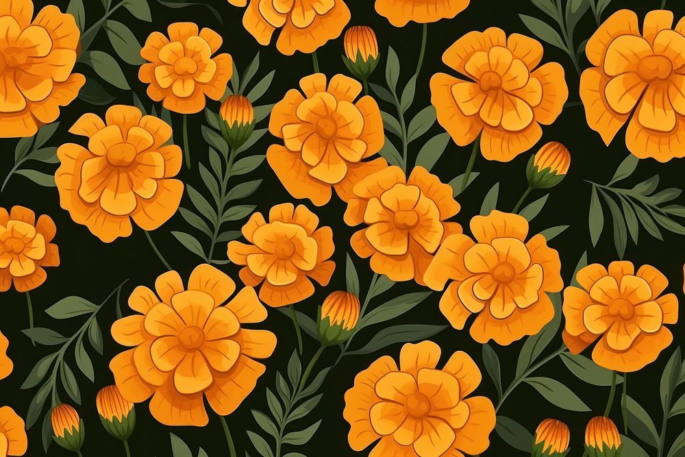 Marigold folwers texture backgrounds pattern flower. 