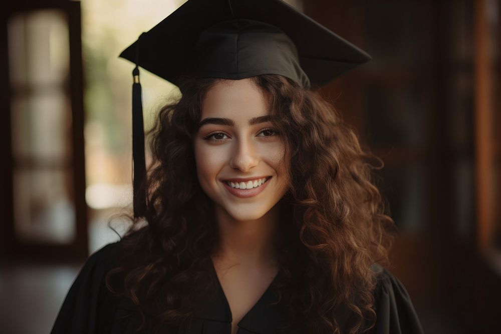 Latin girl on her high school graduation day portrait student adult. AI generated Image by rawpixel.