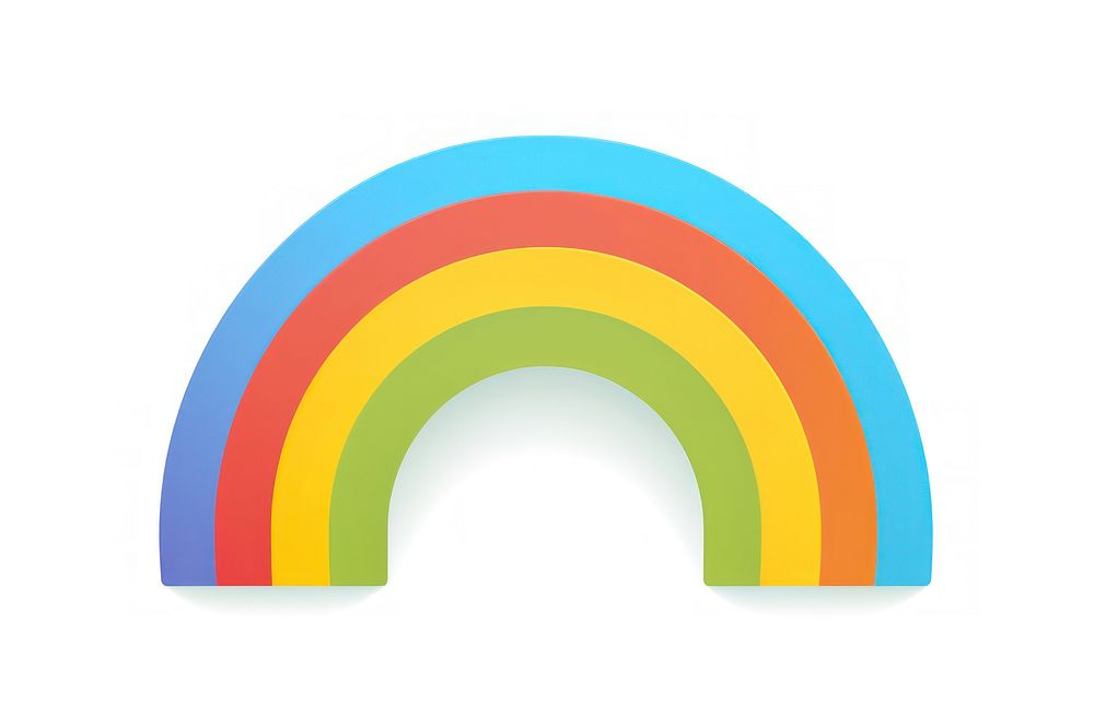 Rainbow shape logo white background. AI generated Image by rawpixel.