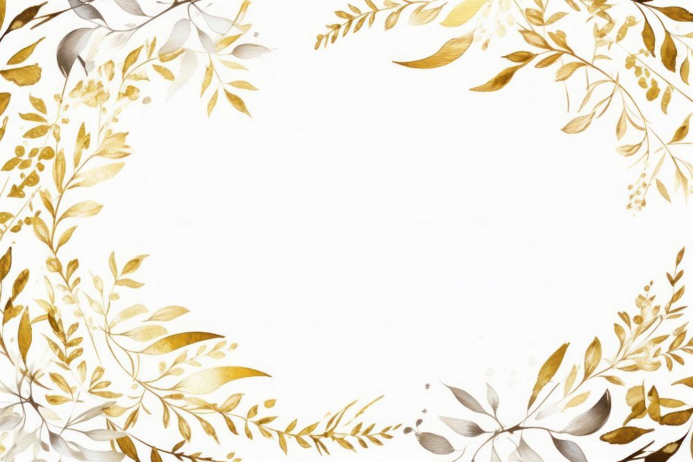 Floral border backgrounds pattern gold. AI generated Image by rawpixel.