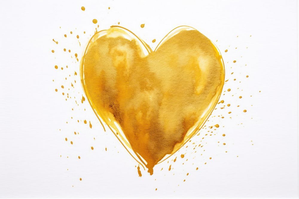 Heart border frame drawing sketch gold. AI generated Image by rawpixel.
