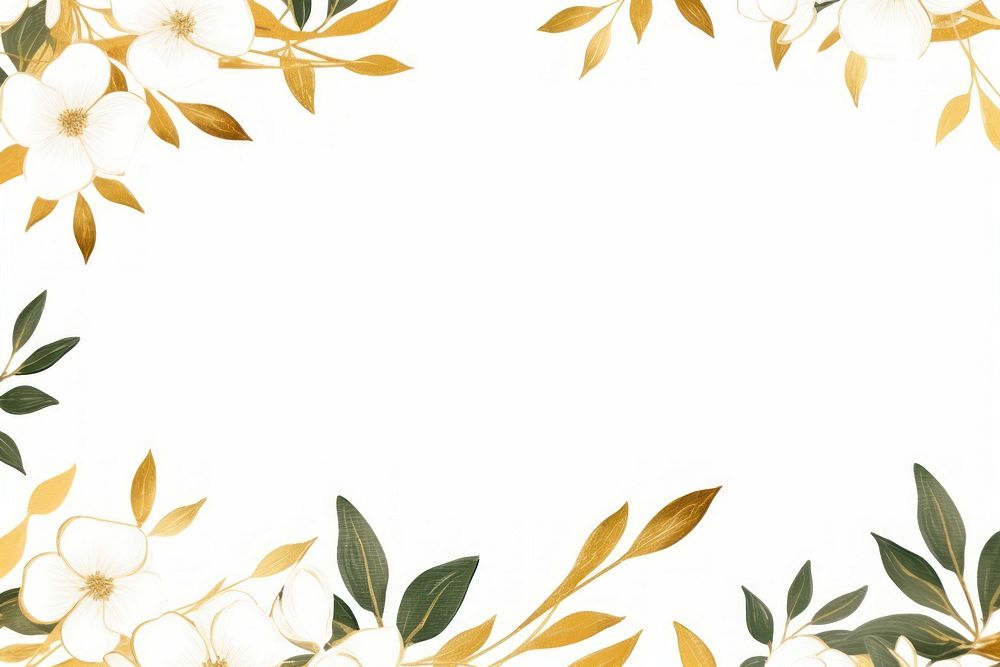 Jasmine border frame backgrounds pattern plant. AI generated Image by rawpixel.