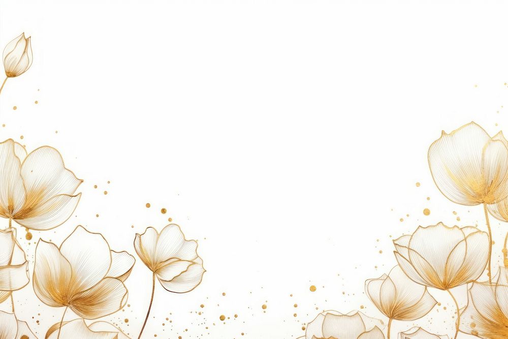 Lotus border frame backgrounds pattern line. AI generated Image by rawpixel.