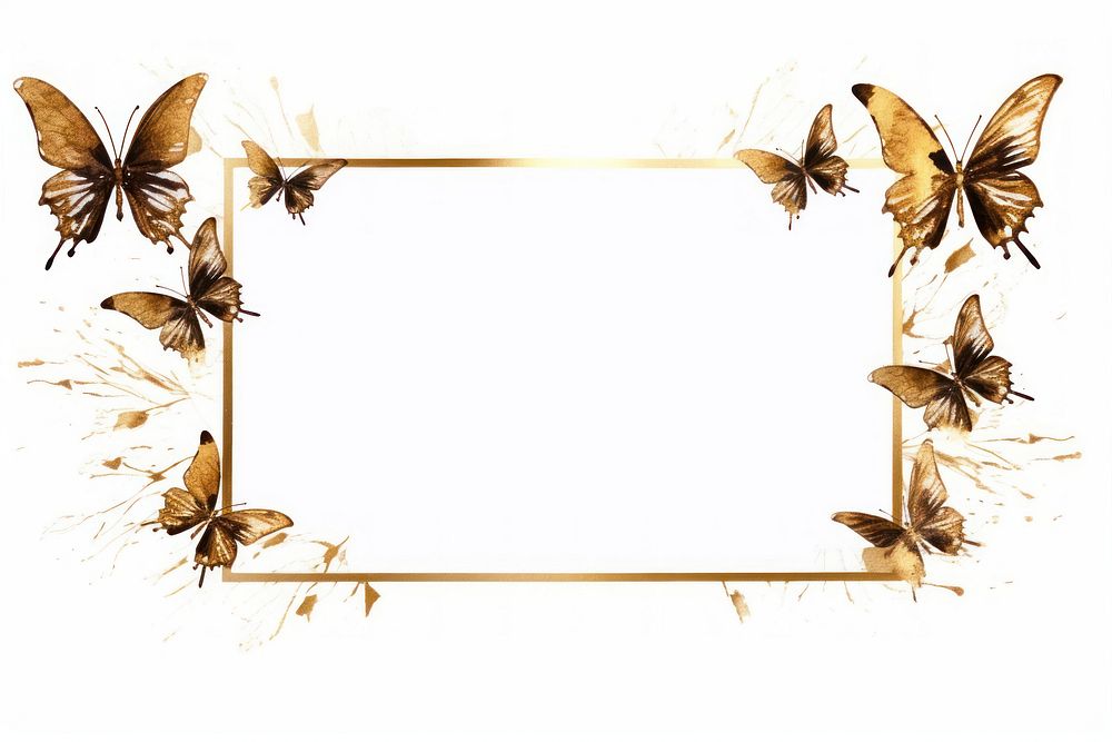 Butterfly border frame insect paper invertebrate. AI generated Image by rawpixel.