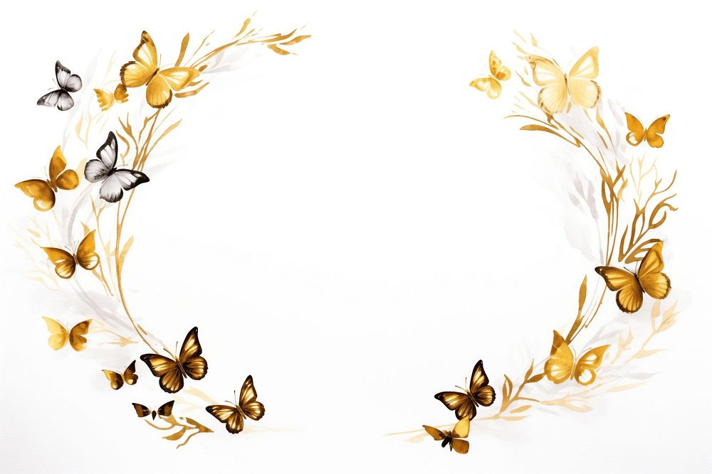 Butterfly border frame pattern fragility graphics. AI generated Image by rawpixel.