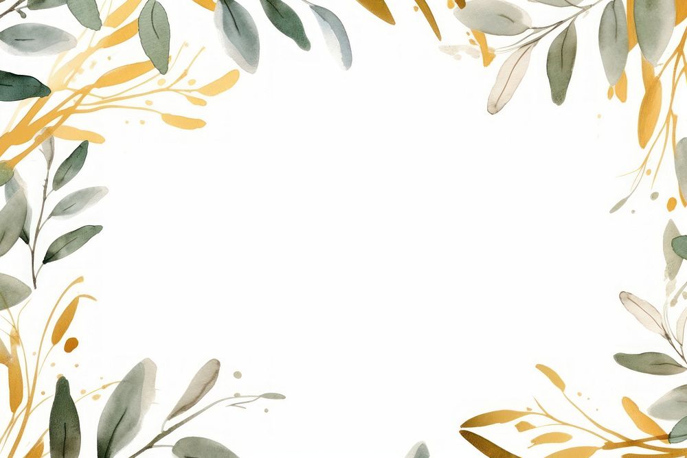 Eucalyptus border frame backgrounds pattern line. AI generated Image by rawpixel.