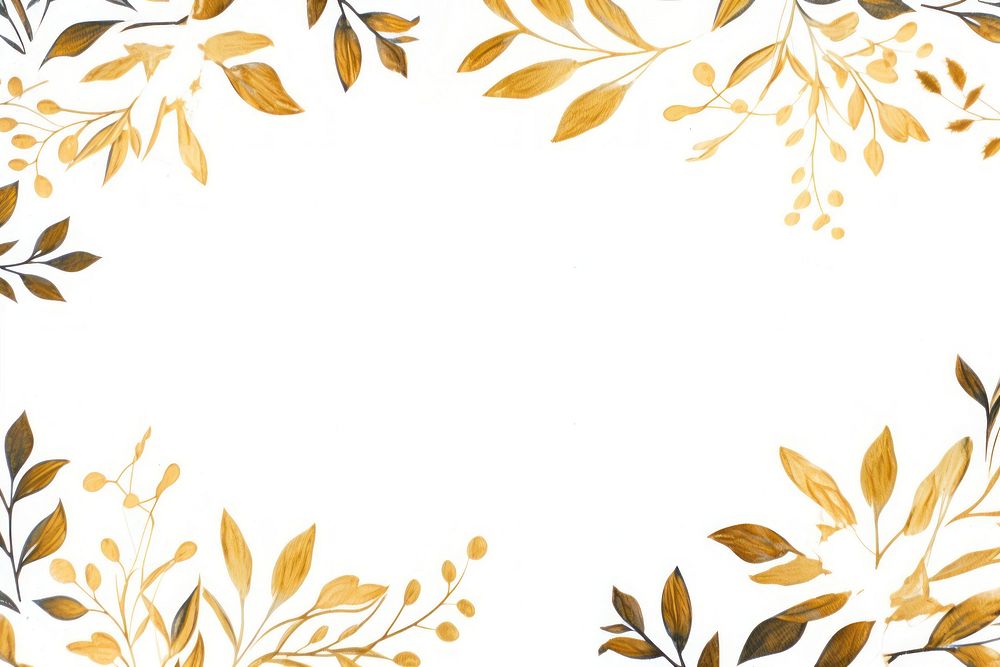 Floral border frame backgrounds pattern gold. AI generated Image by rawpixel.