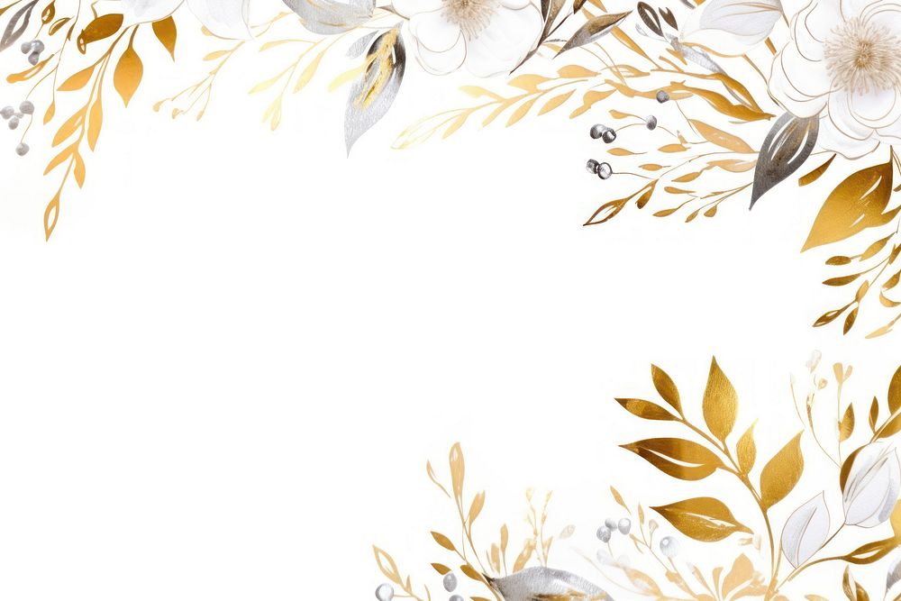 Floral border frame backgrounds pattern white. AI generated Image by rawpixel.