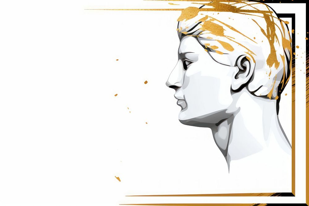 Statue border frame drawing sketch portrait. AI generated Image by rawpixel.