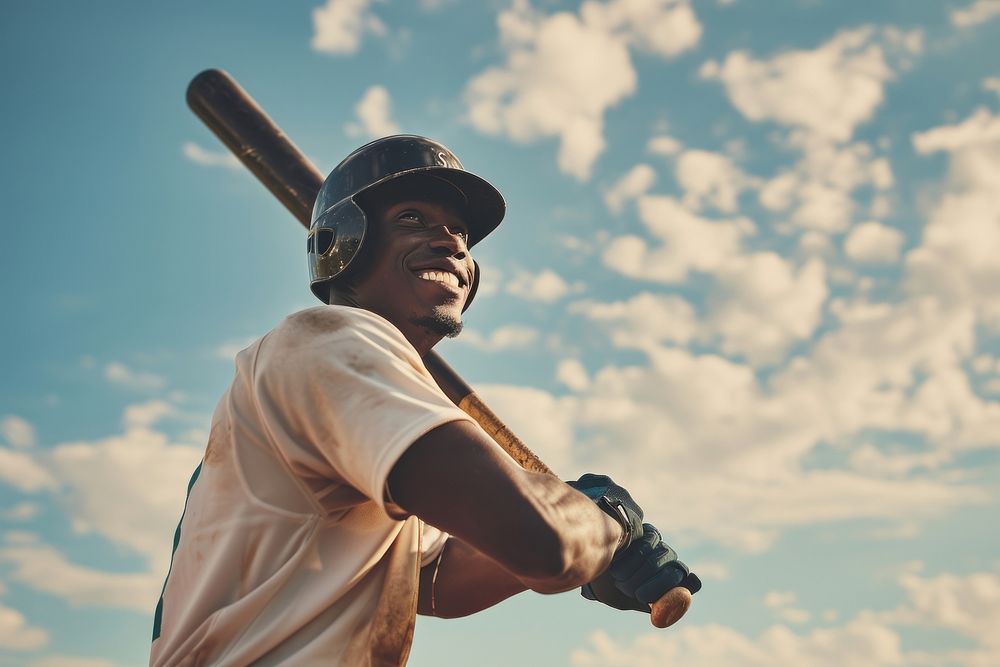 Baseball player adult outdoors athlete. AI generated Image by rawpixel.