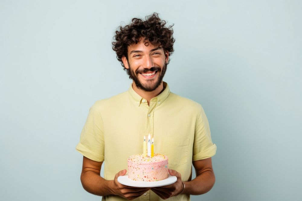 Latino man party birthday dessert. AI generated Image by rawpixel.