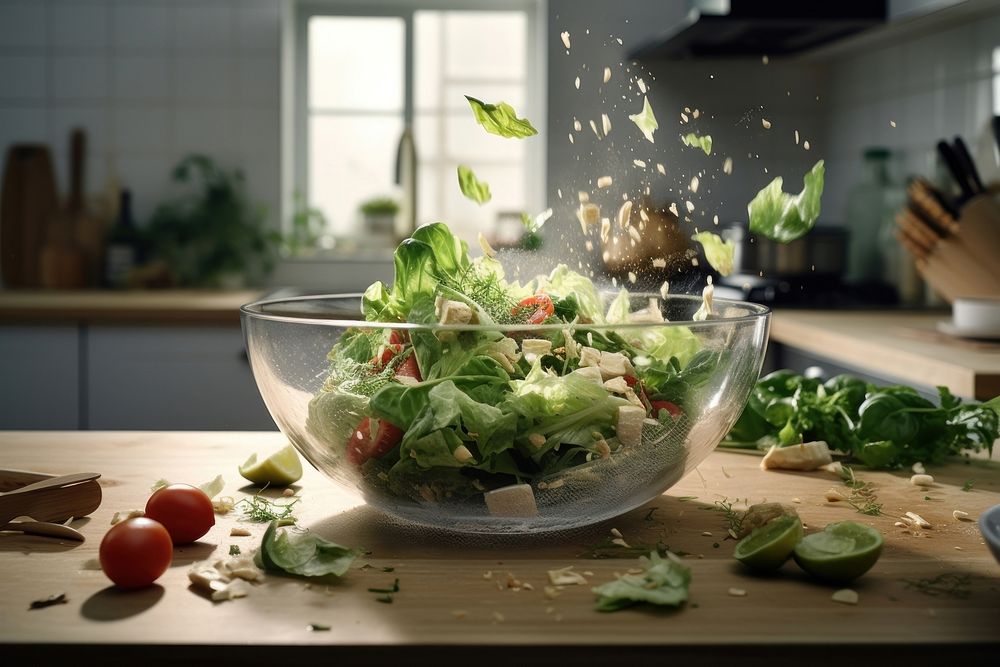 Salad kitchen cooking ingredient. AI generated Image by rawpixel.