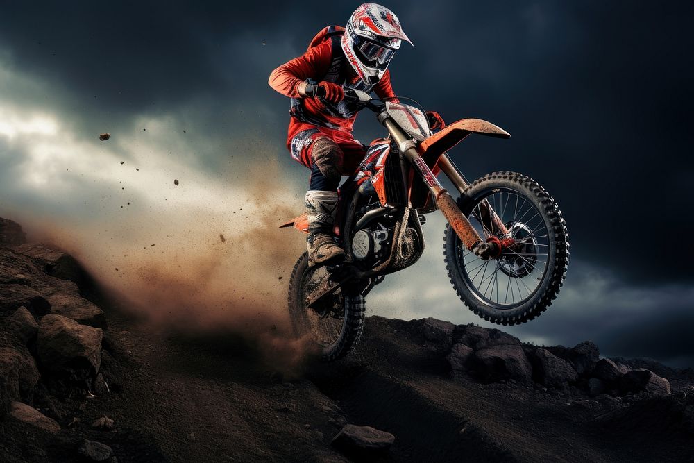 Advanture sport motorcycle motocross vehicle. AI generated Image by rawpixel.